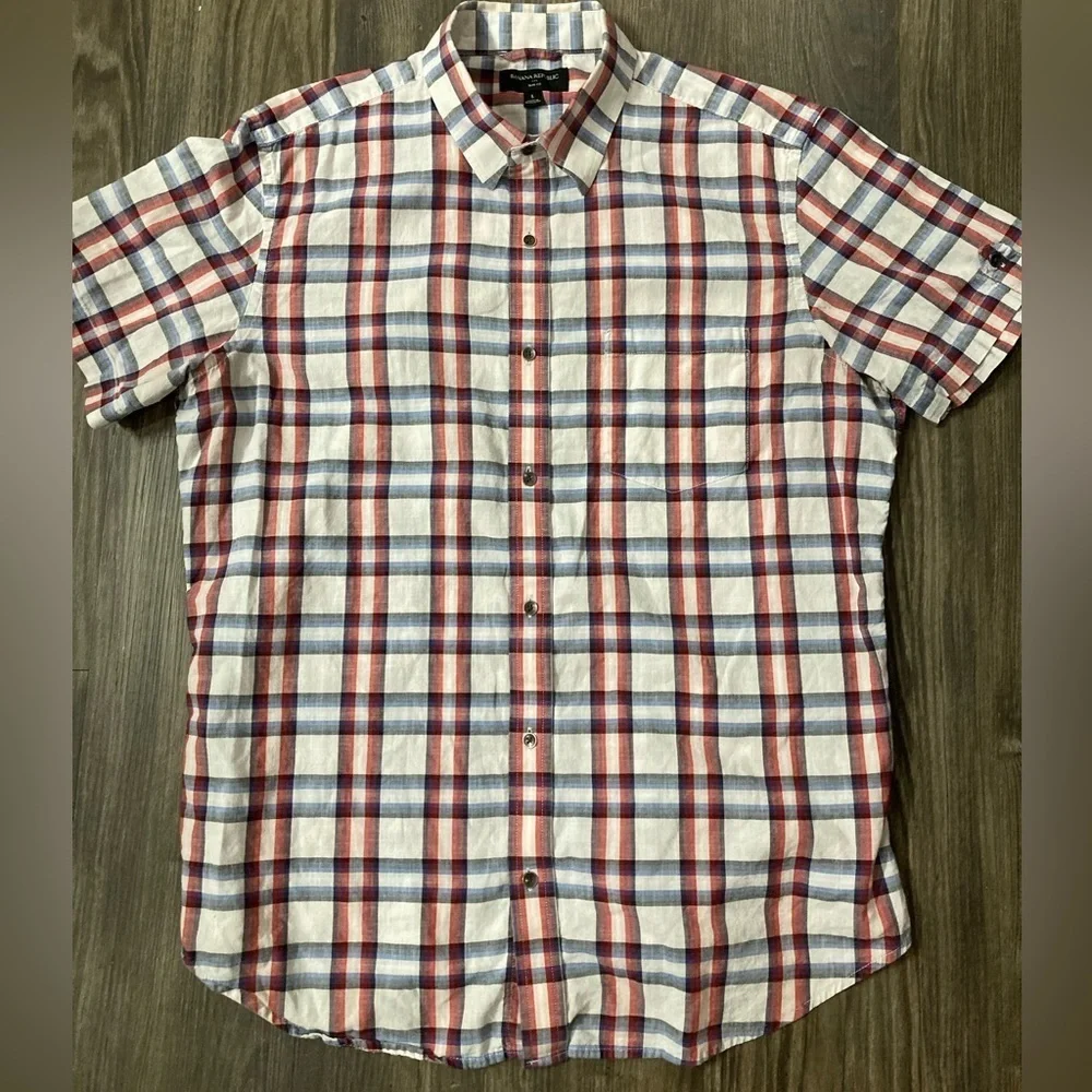Banana Republic Slim Fit Short‎ Sleeve Large Button Down Shirt